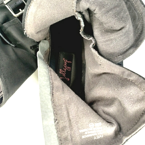 Jelly Pop Ivey  Black Vegan Leather, Double Buckle, Double Zip Bootie. Wmn 8M - Picture 10 of 12